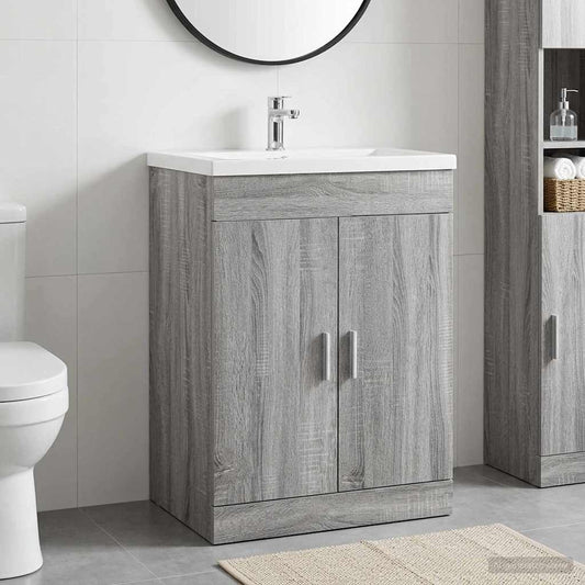 vidaXL Bathroom Under Sink Cabinet Grey Sonoma 56 x 37.5 x 81 cm