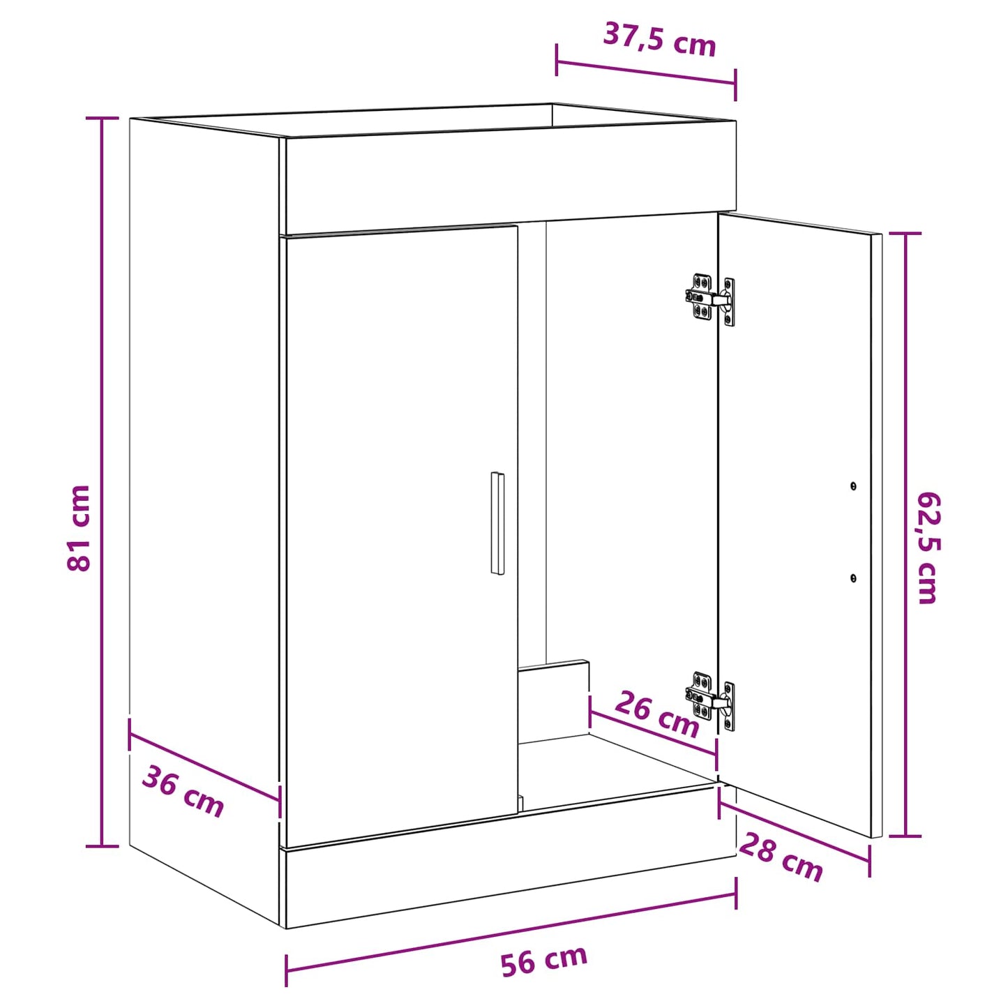 vidaXL Bathroom Under Sink Cabinet Old Wood 56 x 37.5 x 81 cm