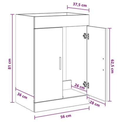 vidaXL Bathroom Under Sink Cabinet Old Wood 56 x 37.5 x 81 cm