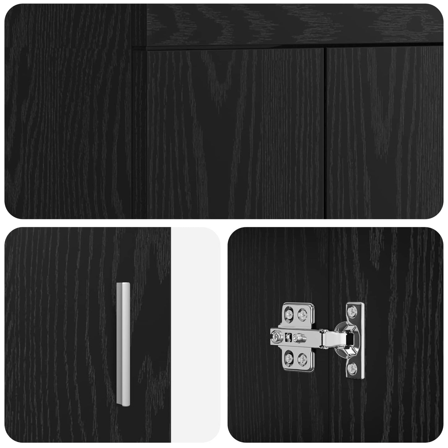 vidaXL Bathroom Under Sink Cabinet Black Oak 78.5 x 37.5 x 81 cm