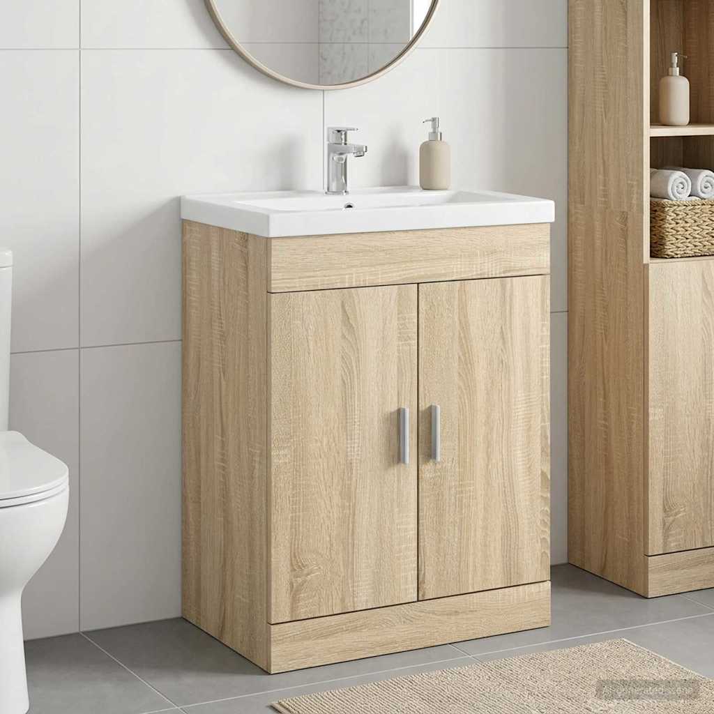 vidaXL Bathroom Under Sink Cabinet Sonoma Oak 78.5 x 37.5 x 81 cm