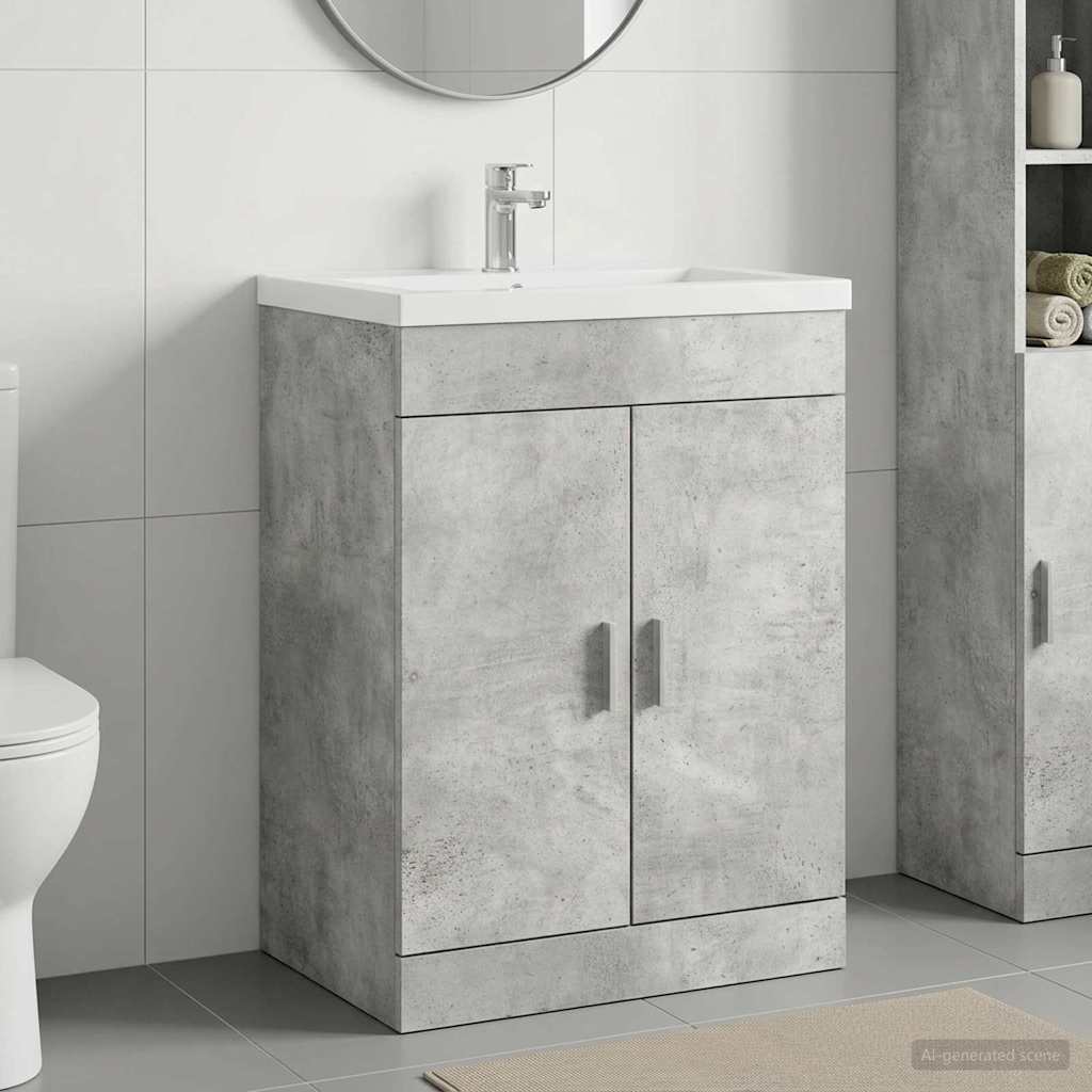 vidaXL Bathroom Under Sink Cabinet Concrete Grey 78.5 x 37.5 x 81 cm