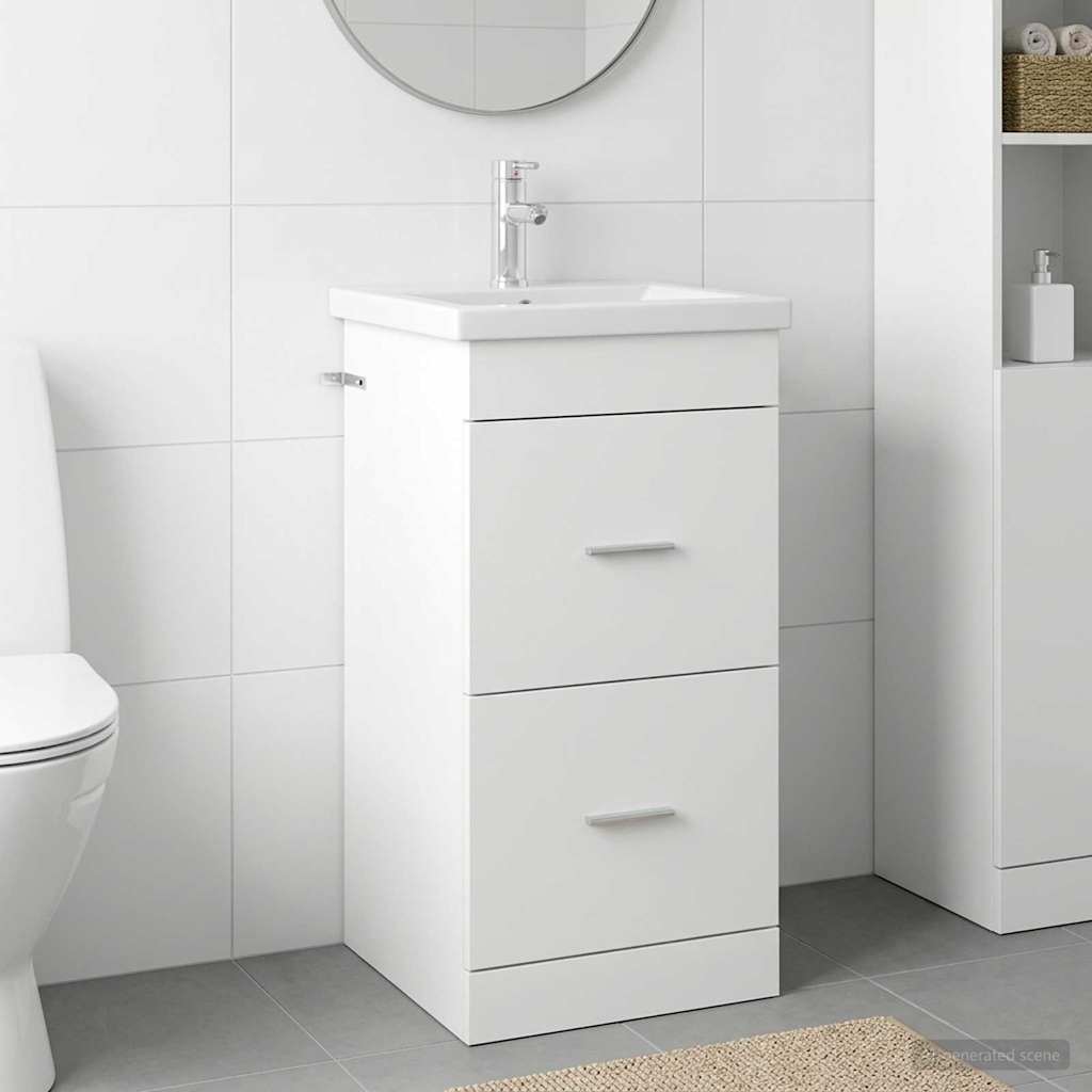 vidaXL Bathroom Vanity with Sink White 42 x 40 x 84.5 cm