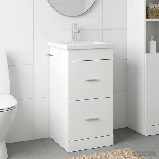 vidaXL Bathroom Vanity with Sink White 42 x 40 x 84.5 cm