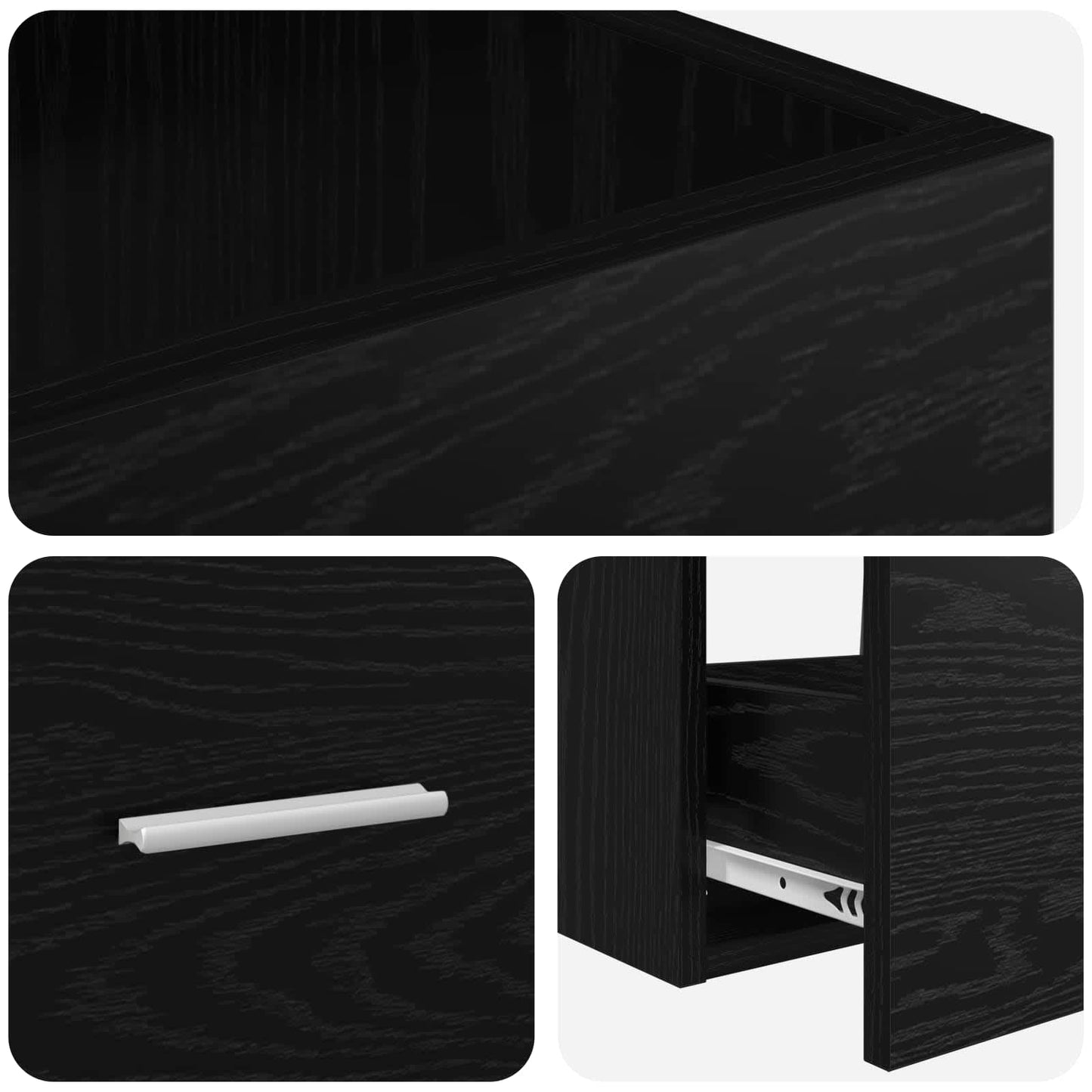 vidaXL Bathroom Vanity with Sink Black Oak 42 x 40 x 84.5 cm