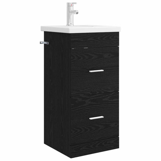 vidaXL Bathroom Vanity with Sink Black Oak 42 x 40 x 84.5 cm