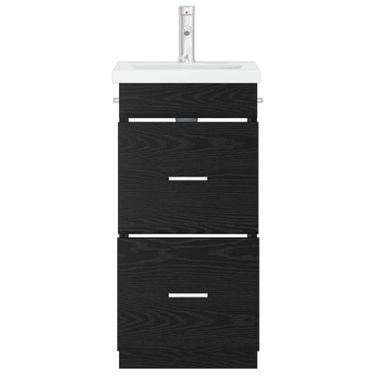 vidaXL Bathroom Vanity with Sink Black Oak 42 x 40 x 84.5 cm