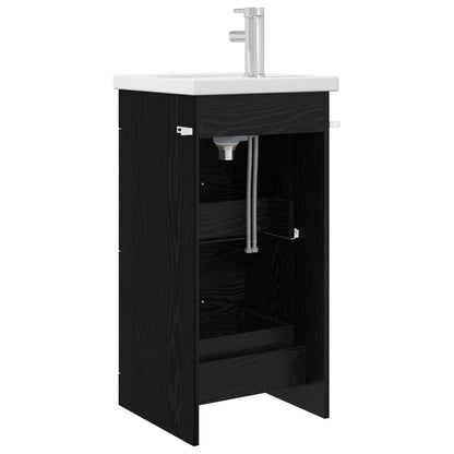vidaXL Bathroom Vanity with Sink Black Oak 42 x 40 x 84.5 cm