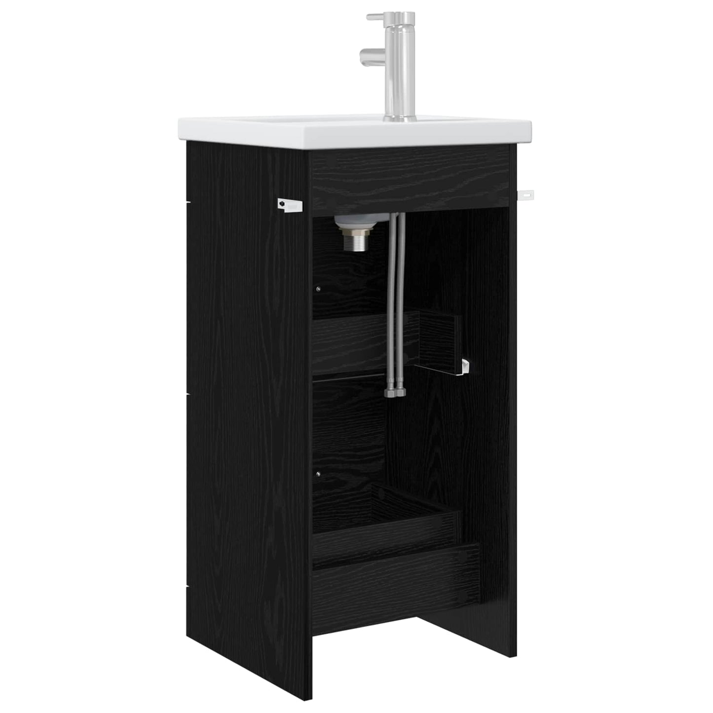 vidaXL Bathroom Vanity with Sink Black Oak 42 x 40 x 84.5 cm