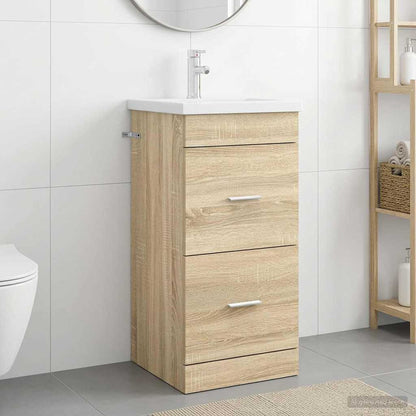 vidaXL Bathroom Vanity with Sink Sonoma Oak 42 x 40 x 84.5 cm