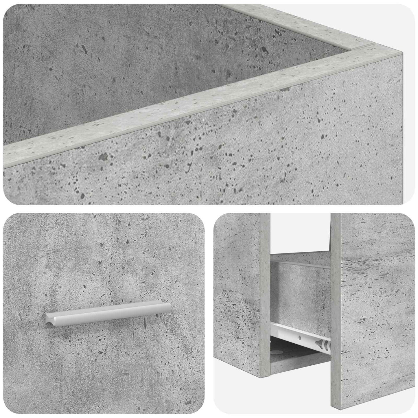 vidaXL Bathroom Vanity with Sink Concrete Grey 42 x 40 x 84.5 cm
