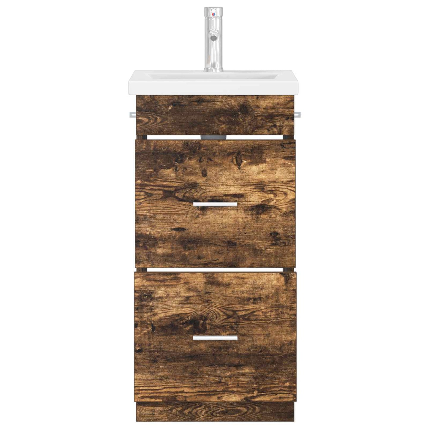 vidaXL Bathroom Vanity with Sink Smoked Oak 42 x 40 x 84.5 cm