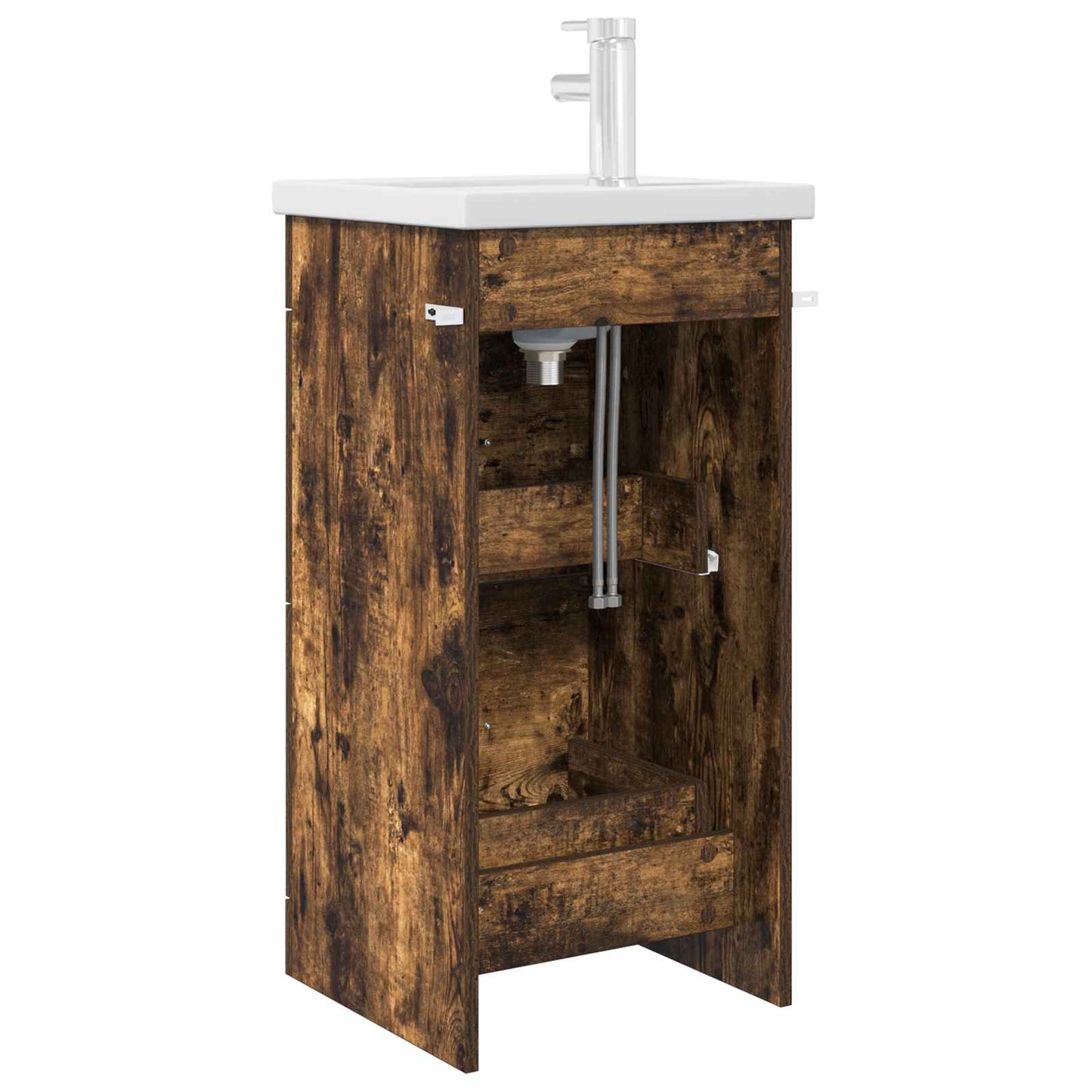 vidaXL Bathroom Vanity with Sink Smoked Oak 42 x 40 x 84.5 cm