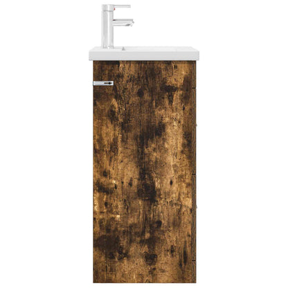 vidaXL Bathroom Vanity with Sink Smoked Oak 42 x 40 x 84.5 cm
