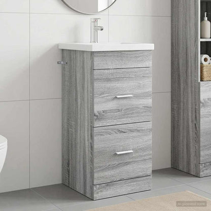 vidaXL Bathroom Vanity with Sink Grey Sonoma 42 x 40 x 84.5 cm