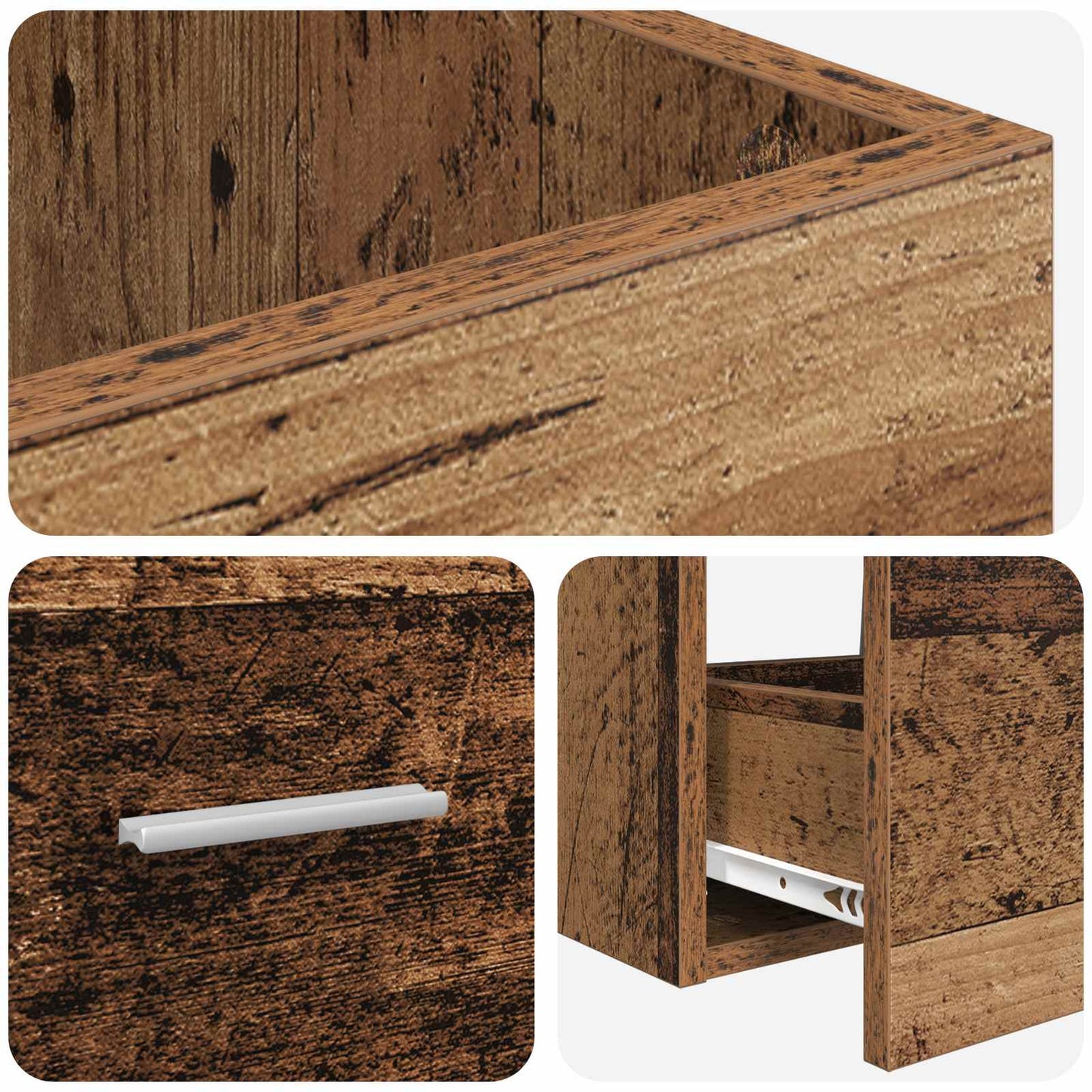 vidaXL Bathroom Vanity with Sink Old Wood 42 x 40 x 84.5 cm