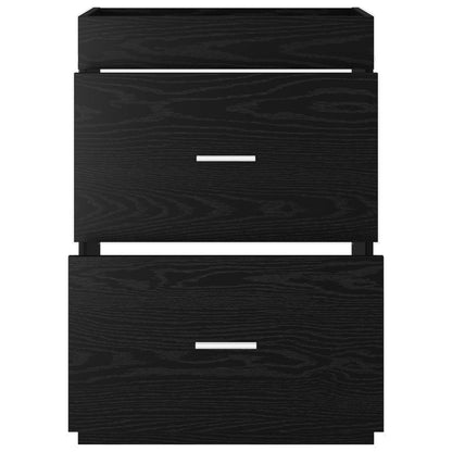 vidaXL Bathroom Under Sink Cabinet Black Oak 56 x 37.5 x 81 cm