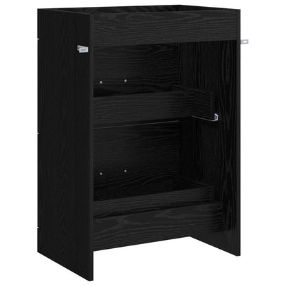 vidaXL Bathroom Under Sink Cabinet Black Oak 56 x 37.5 x 81 cm