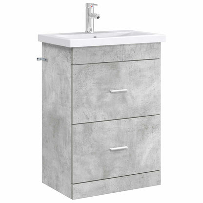 vidaXL Bathroom Under Sink Cabinet Concrete Grey 56 x 37.5 x 81 cm