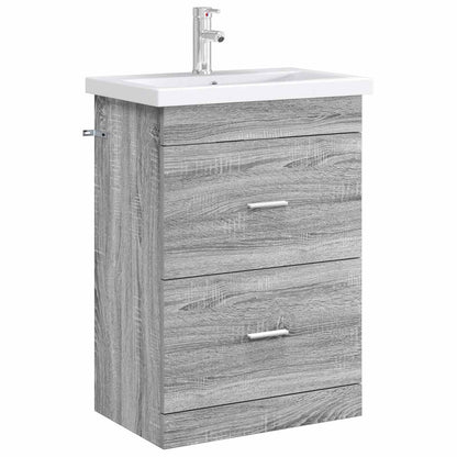 vidaXL Bathroom Under Sink Cabinet Grey Sonoma 56 x 37.5 x 81 cm