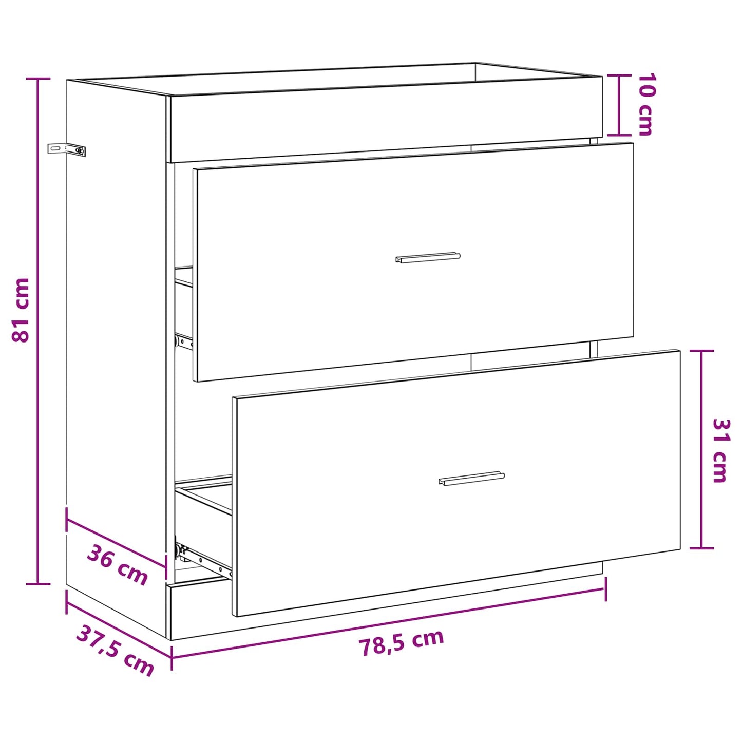 vidaXL Bathroom Under Sink Cabinet White 78.5 x 37.5 x 81 cm