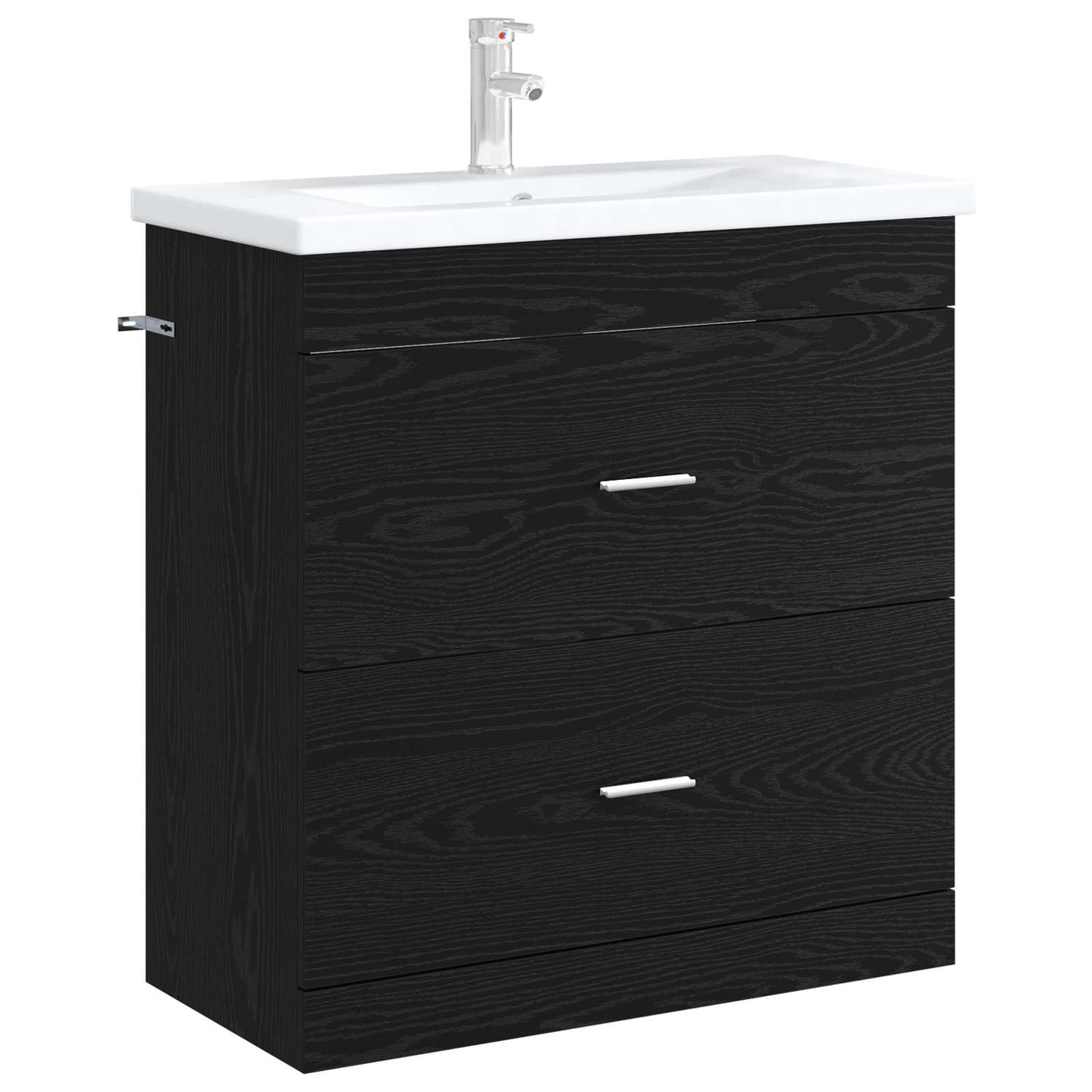 vidaXL Bathroom Under Sink Cabinet Black Oak 78.5 x 37.5 x 81 cm