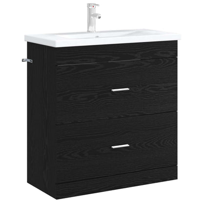 vidaXL Bathroom Under Sink Cabinet Black Oak 78.5 x 37.5 x 81 cm