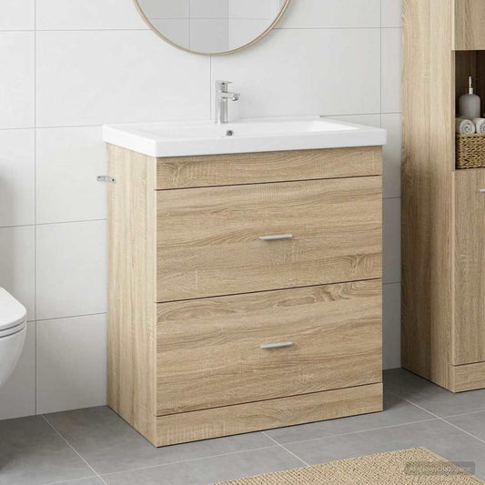 vidaXL Bathroom Under Sink Cabinet Sonoma Oak 78.5 x 37.5 x 81 cm