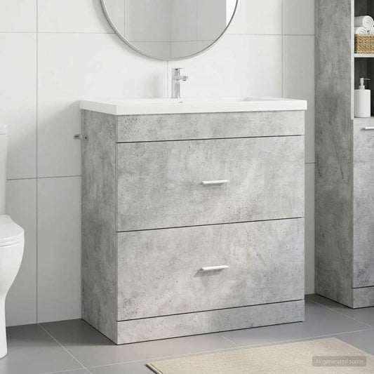vidaXL Bathroom Under Sink Cabinet Concrete Grey 78.5 x 37.5 x 81 cm