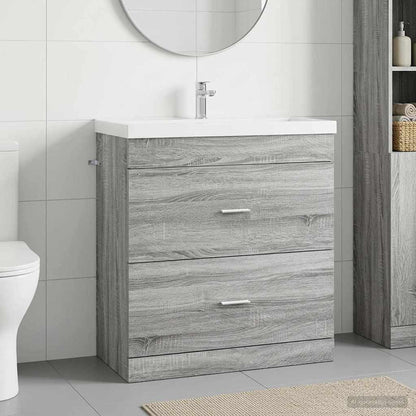 vidaXL Bathroom Under Sink Cabinet Grey Sonoma 78.5 x 37.5 x 81 cm