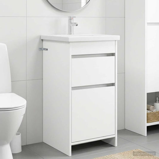 vidaXL Bathroom Vanity with Sink White 42 x 40 x 84.5 cm