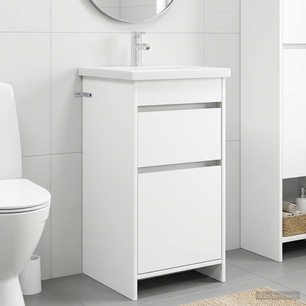 vidaXL Bathroom Vanity with Sink White 42 x 40 x 84.5 cm