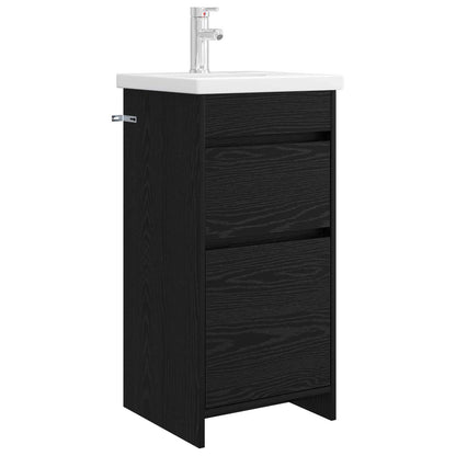 vidaXL Bathroom Vanity with Sink Black Oak 42 x 40 x 84.5 cm