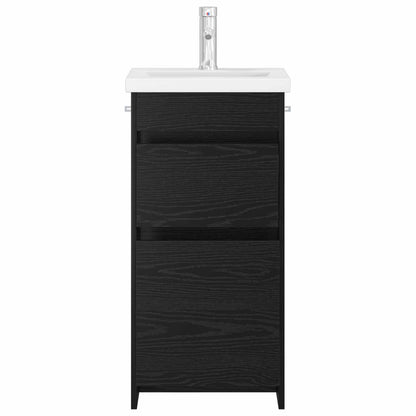 vidaXL Bathroom Vanity with Sink Black Oak 42 x 40 x 84.5 cm