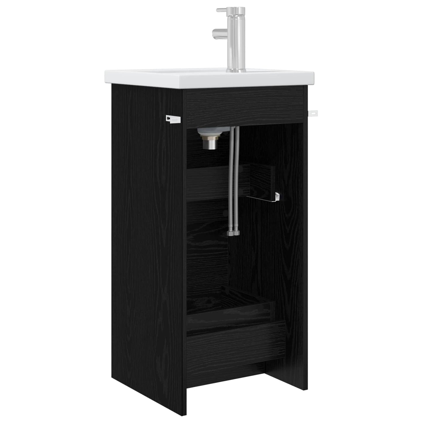 vidaXL Bathroom Vanity with Sink Black Oak 42 x 40 x 84.5 cm