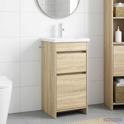 vidaXL Bathroom Vanity with Sink Sonoma Oak 42 x 40 x 84.5 cm