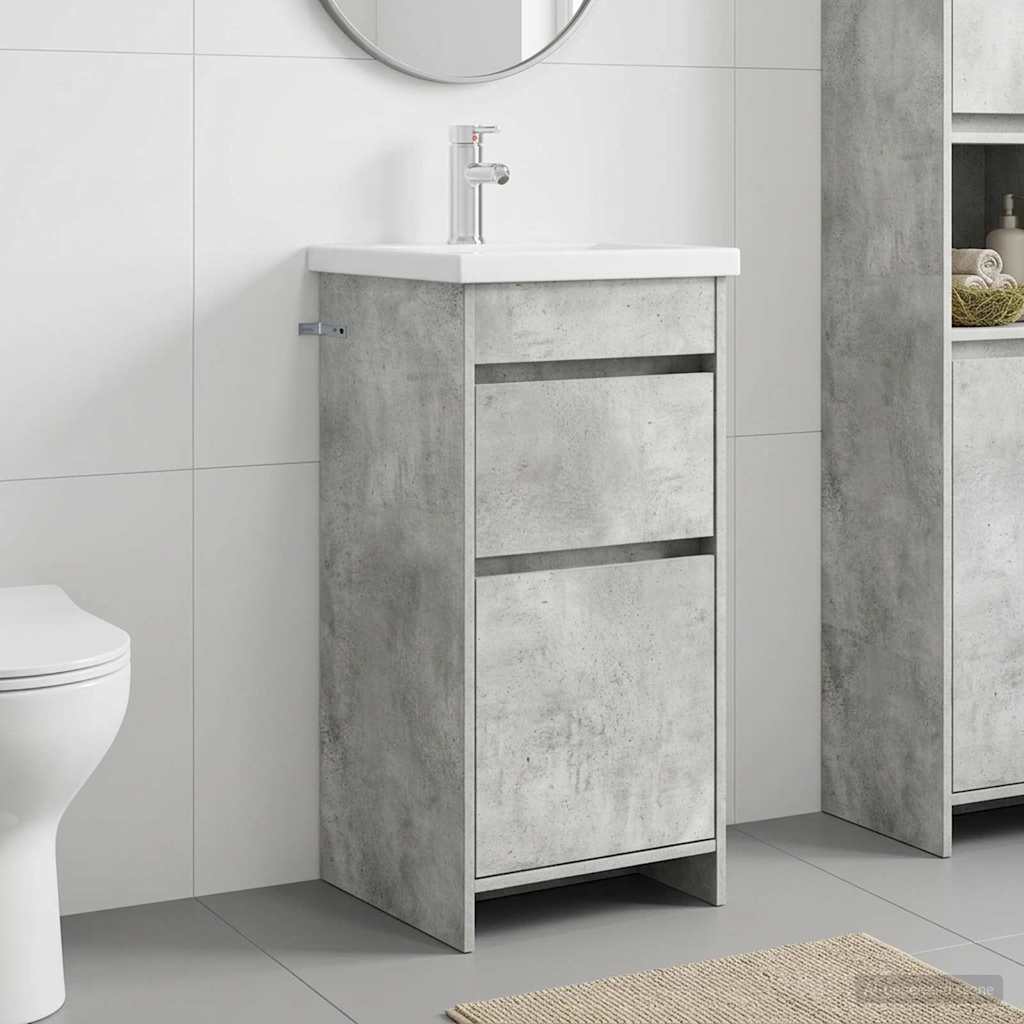 vidaXL Bathroom Vanity with Sink Concrete Grey 42 x 40 x 84.5 cm