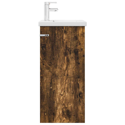 vidaXL Bathroom Vanity with Sink Smoked Oak 42 x 40 x 84.5 cm
