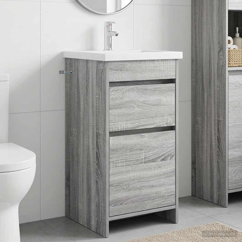 vidaXL Bathroom Vanity with Sink Grey Sonoma 42 x 40 x 84.5 cm