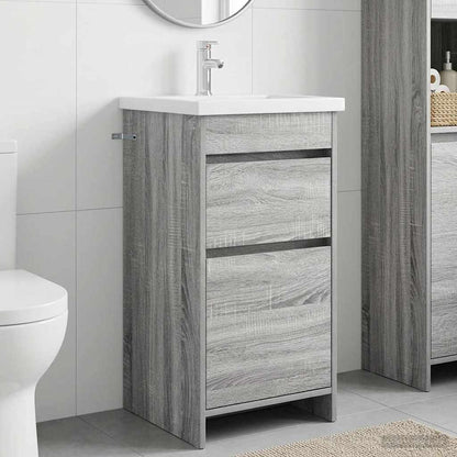 vidaXL Bathroom Vanity with Sink Grey Sonoma 42 x 40 x 84.5 cm