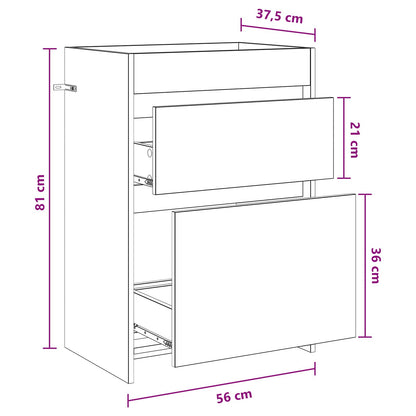 vidaXL Bathroom Under Sink Cabinet White 56 x 37.5 x 81 cm
