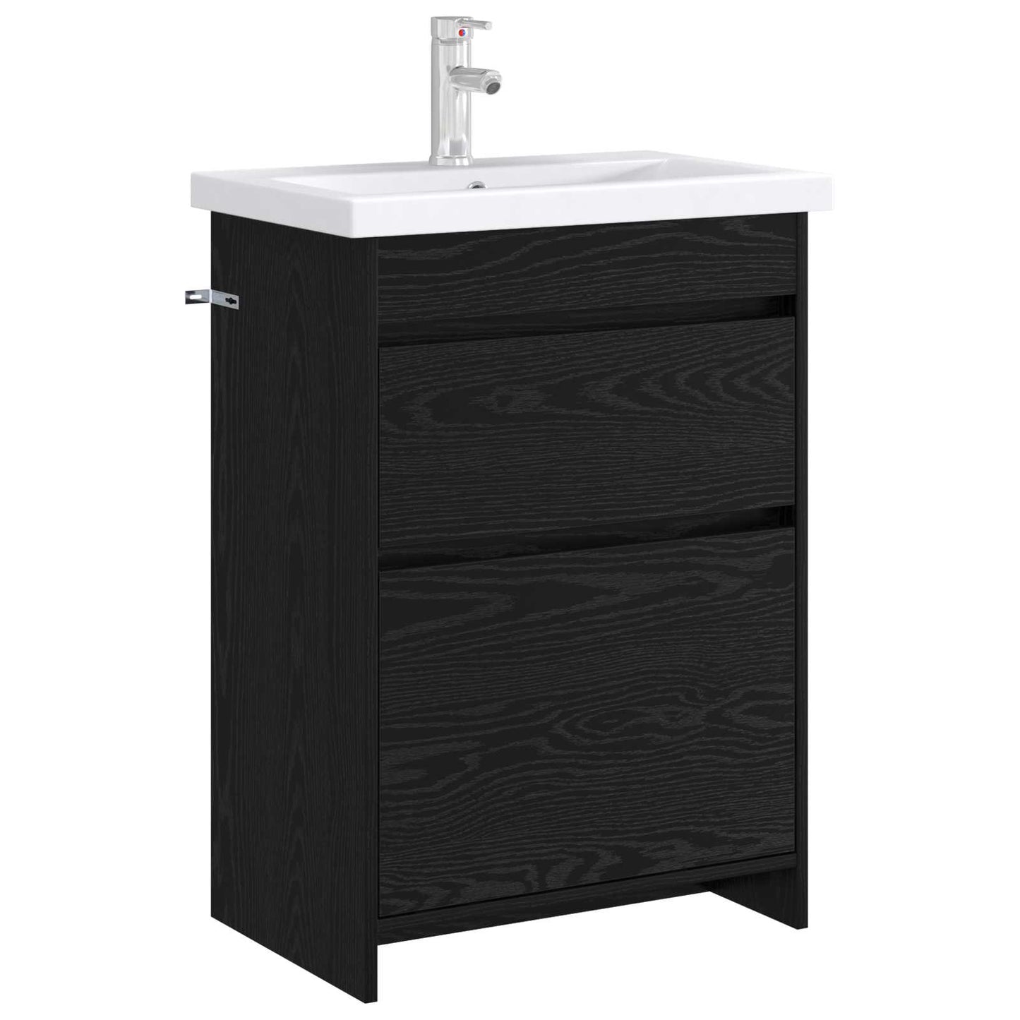 vidaXL Bathroom Under Sink Cabinet Black Oak 56 x 37.5 x 81 cm