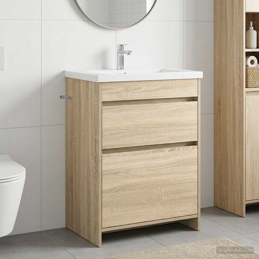 vidaXL Bathroom Under Sink Cabinet Sonoma Oak 56 x 37.5 x 81 cm