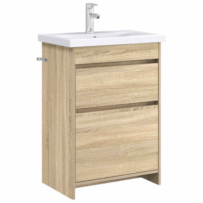 vidaXL Bathroom Under Sink Cabinet Sonoma Oak 56 x 37.5 x 81 cm