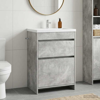 vidaXL Bathroom Under Sink Cabinet Concrete Grey 56 x 37.5 x 81 cm