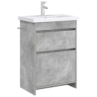 vidaXL Bathroom Under Sink Cabinet Concrete Grey 56 x 37.5 x 81 cm