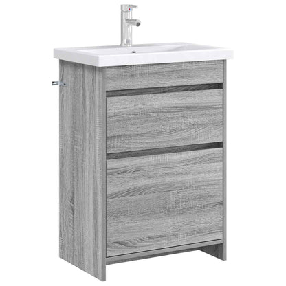 vidaXL Bathroom Under Sink Cabinet Grey Sonoma 56 x 37.5 x 81 cm