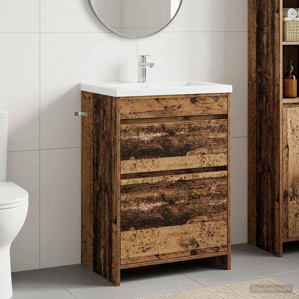 vidaXL Bathroom Under Sink Cabinet Old Wood 56 x 37.5 x 81 cm