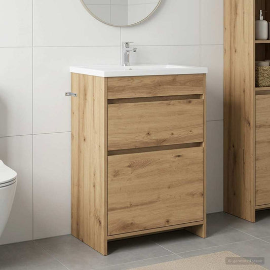 vidaXL Bathroom Under Sink Cabinet Artisan Oak 56 x 37.5 x 81 cm