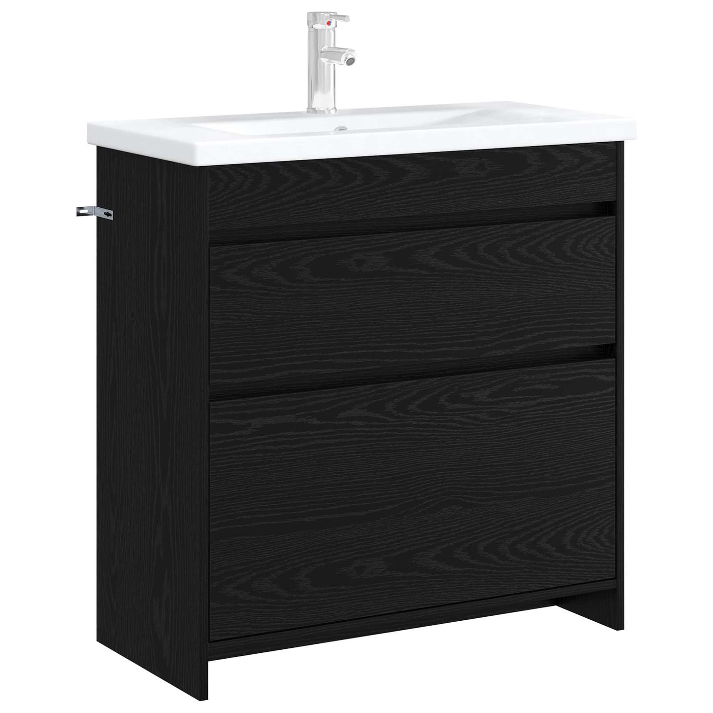 vidaXL Bathroom Under Sink Cabinet Black Oak 78.5 x 37.5 x 81 cm